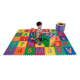 Hop N Play Kids Alphanumeric EVA MAT Puzzle for Kidswith Alphabet & Numbers Pack of 36 Pieces - Multicolor-1