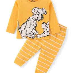 Babyhug Disney Single Jersey Knit Full Sleeves Night Suit with 101 Dalmatians Print - Yellow-picture-33
