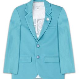 CAVIO Full Sleeves Solid Blazer With Text Printed Tee Set - Turquoise Blue-image-51