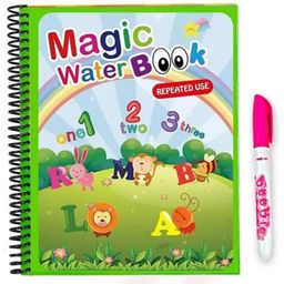 Mihar Reusable Magic Water Quick Dry Book Learning Toy Doodle and Scribble with Magic Doodle Pen (Color And Design May Vary)-Pack Of 1- English-11
