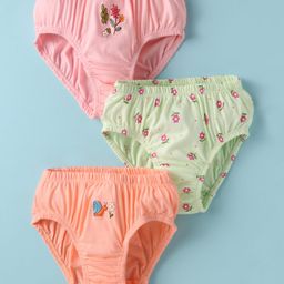 Tango Single Jersey Knit Panties with Floral Print Pack of 3 - Pink Green& Peach-image-2