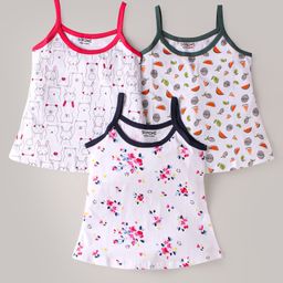 Doreme Single Jersey Knit SingletSlips with Flower Fruits Bunny Print Pack of 3 - Red & White-image-92