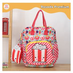 Rosada Candy Cane Light Weight Durable Box Backpack for School with Comfortable Cushion Padding and Handle | Waterproof Trendy and Spacious Kids Backpack | Unisex Stylish Bag for Kids Boys and Girls - 12 Inches-image-53