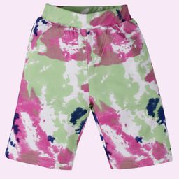 Kiddopanti Tie Dye Cycling Shorts - Green & Navy Blue-image-43