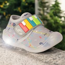 Lil Lollipop Piano Keys Applique Detailed LED Shoes - Grey-image-88