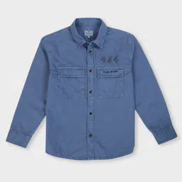 Pepe Jeans Cotton Woven Full Sleeves Printed Shirt - Blue-picture-11