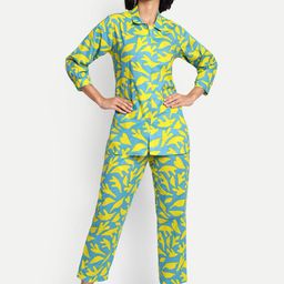 GAB Women Printed Pure Cotton Shirt With Trousers Co-Ords-image-43