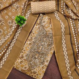MANVAA Floral Embroidered Thread Work Pure Cotton Unstitched Dress Material-image-35