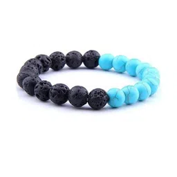 Divine souvenirs Unisex Turquoise Beaded Elasticated Bracelet-11