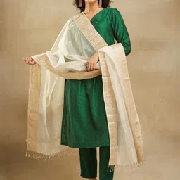 Fabindia Cotton Silk Dupatta With Zari-image-37