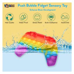 Toyshine Pack of 3 Apple Game Remote and Cactus Fidget Popping Sounds Toy BPA Free Silicone Push Bubbles Toy - Multicolour image 4