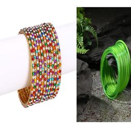 SOMIL Set Of 24 Multicolored Alloy Artificial Stones and Beads Antique Bangles-image-25