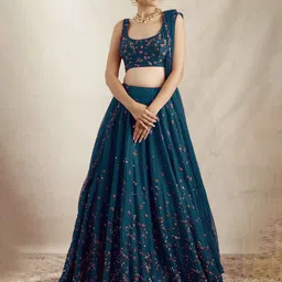 A TO Z CART Embroidered Semi-Stitched Lehenga & Unstitched Blouse With Dupatta-picture-11