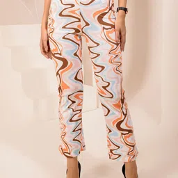 BAESD Women Printed Regular Fit Slip-On Original Parallel Trousers-image-16