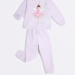 Cherry Crumble By Nitt Hyman Kids Purple Embroidered Full Sleeves T-Shirt with Pants-image-27