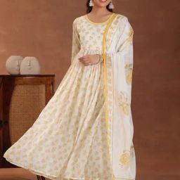 Libas White Printed Kurta & Palazzo Set With Dupatta-picture-32