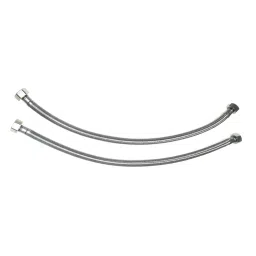 Aquieen SS 304 30 Inch Stainless Steel Silver Chrome Finish SS Connection Set of 2-image-2