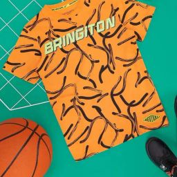 Pantaloons Junior Sun Orange Cotton Printed T-Shirt-image-86