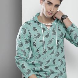 The Indian Garage Co Men Sea Green Printed T-shirt-image-15