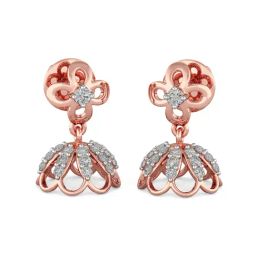 Joyalukkas 18k Rose Gold & Diamond Jhumki Earrings-image-94