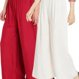 N-Gal Multicolor Flared Fit Palazzos (Pack Of 2)-picture-47