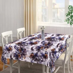 Klotthe Purple & Brown Cotton 300 TC Table Cover - Set of 1-image-64