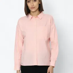 Allen Solly Pink Striped Cotton Shirt-image-41