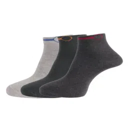Dollar Grey Cotton Self Pattern Socks - Pack of 3-17