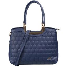 Metro Navy Quilted Medium Handbag-image-7