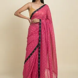 Suta Pink Pure Cotton Woven Saree Without Blouse-picture-18