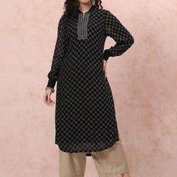 Rangriti Black Printed Straight Kurta-picture-10
