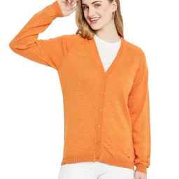 Monte Carlo Orange Wool Open Front Cardigan-0