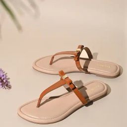 Louis Stitch Women's Tan T-strap Sandals-image-75