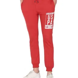 U.S. Polo Assn. Red Cotton Regular Fit Printed Trackpants-31