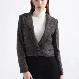 Rooted Black Check Tailored Jacket-image-41