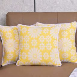 Saral Home Ivory Cotton Cushion Covers - Set of 3-18
