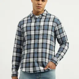 United Colors of Benetton Blue Cotton Regular Fit Checkered Shirt-picture-10