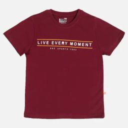 Bodycare Kids Maroon Cotton Printed T-Shirt-image-1
