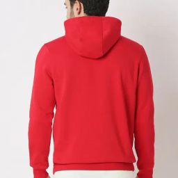 Spykar Red Regular Fit Printed Hooded Sweatshirt image 2