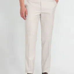 Arrow Beige Regular Fit Trousers-picture-20