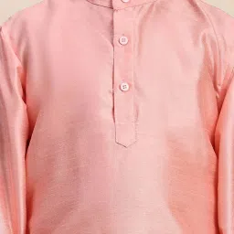 Pro-Ethic Style Developer Boys Pink Sequence Full Sleeves Self Design Kurta Sets image 4