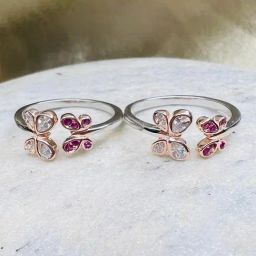 Arte Jewels 925 Sterling Silver Rose Gold Toe Rings For Women-image-38