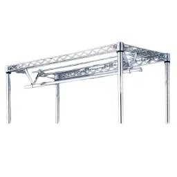 AS ONE Round Bar for Wire Rack Steel Chrome Plating 120x⌀25.4 mm, 61-65-15-2-11