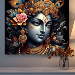 SAF Black & Blue 1 Piece Wood Religious Wall Paintings-image-50