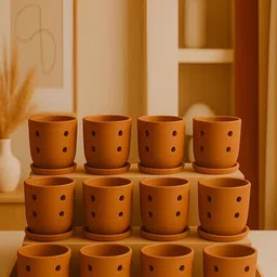The handicraftian Set of 12 Autumn Orchid Planter Medium 6 Inch-picture-6