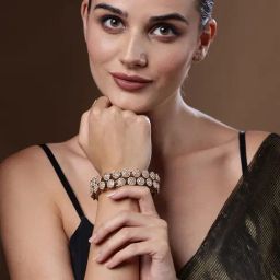 Panash Gold Stones-Studded Set of 2 Bangles-image-78