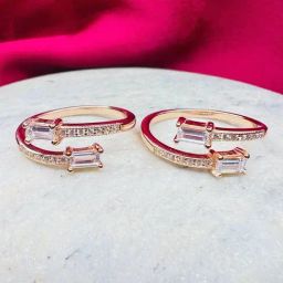 Arte Jewels 925 Silver Rose Gold Toe Rings For Women-image-86