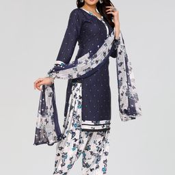 Unstitched Printed Cotton Blend Kurta & Patiyala Dress Material with Dupatta-image-72