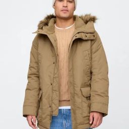 GAP Khaki Regular Fit Solid Jacket-image-28