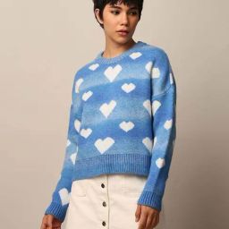 Only Blue Heart Printed Jacquard Knit Pullover-picture-44